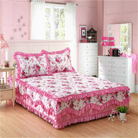 HKM-623379 Cotton Bed Skirt with Floral Pattern – Available in 150x200cm and 180x200cm Sizes