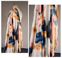 HKM-623379 Elastic Crepe De Chine Chiffon Fabric for Dresses, Shirts, Gowns, and Pajamas - 100% Polyester, Geometric Patterns