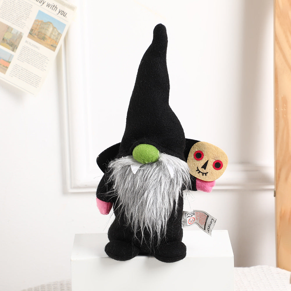 HKM-623507 Cute Modern Cartoon Faceless Halloween Decor Doll - Green, Black, White Options