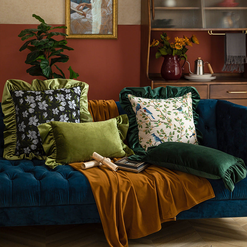 HKM-623507 Light Luxury Retro Style Pillow for Living Room and Bedroom - Polyester Cushion 50x50cm & 30x50cm Options