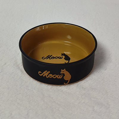 HKM-623571 Slightly Flawed Ceramic Cat Bowl - Various Color Options Available