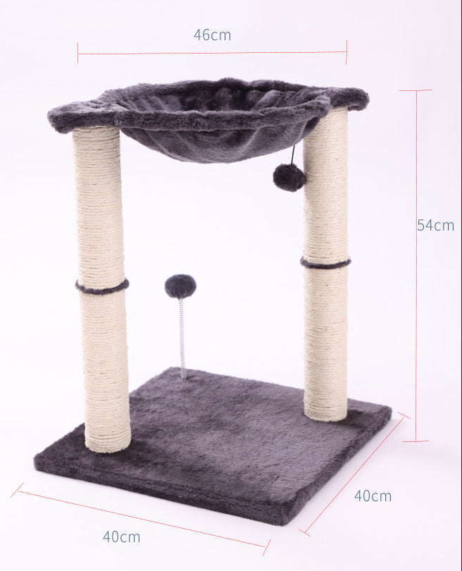 HKM-623699 Cat Scratching Pillar with Nest - E1 Wooden Design, 40X40X54CM