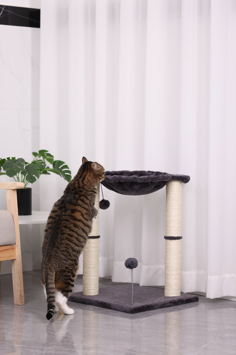 HKM-623699 Cat Scratching Pillar with Nest - E1 Wooden Design, 40X40X54CM