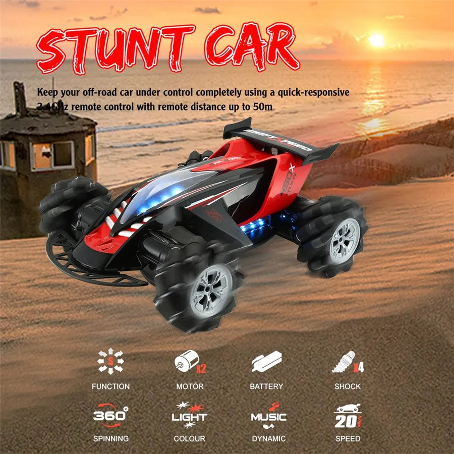 HKM-623955 Remote Control Drift Car with 360 Rotation, 2.4GHz RC Stunt Truck for Kids and Beginners, Ready-to-Use Electric Vehicle