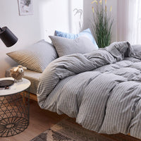 HKM-624019 Striped Cotton 4-Piece Bedding Set for 1.2m to 2.0m Beds