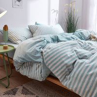 HKM-624019 Striped Cotton 4-Piece Bedding Set for 1.2m to 2.0m Beds