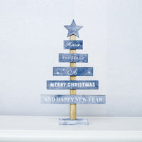 HKM-624147 Painted Letter Wooden Christmas Tree Ornaments - European Style Decor 29cm x 18cm