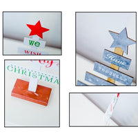 HKM-624147 Painted Letter Wooden Christmas Tree Ornaments - European Style Decor 29cm x 18cm