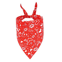 HKM-624403 Valentine's Day Cartoon Triangle Pet Scarf for Dogs - Polyester, Multiple Styles Available