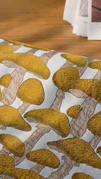 HKM-624531 Cartoon Mushroom Pattern Jacquard Cotton Fabric for DIY Projects - 50cm x 150cm