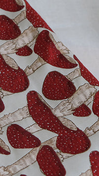 HKM-624531 Cartoon Mushroom Pattern Jacquard Cotton Fabric for DIY Projects - 50cm x 150cm