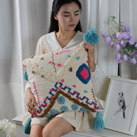 HKM-624531 Cotton Tufted Pillow in Moroccan Style for Living Room and Bedroom, 45x45cm