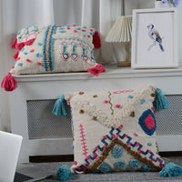 HKM-624531 Cotton Tufted Pillow in Moroccan Style for Living Room and Bedroom, 45x45cm