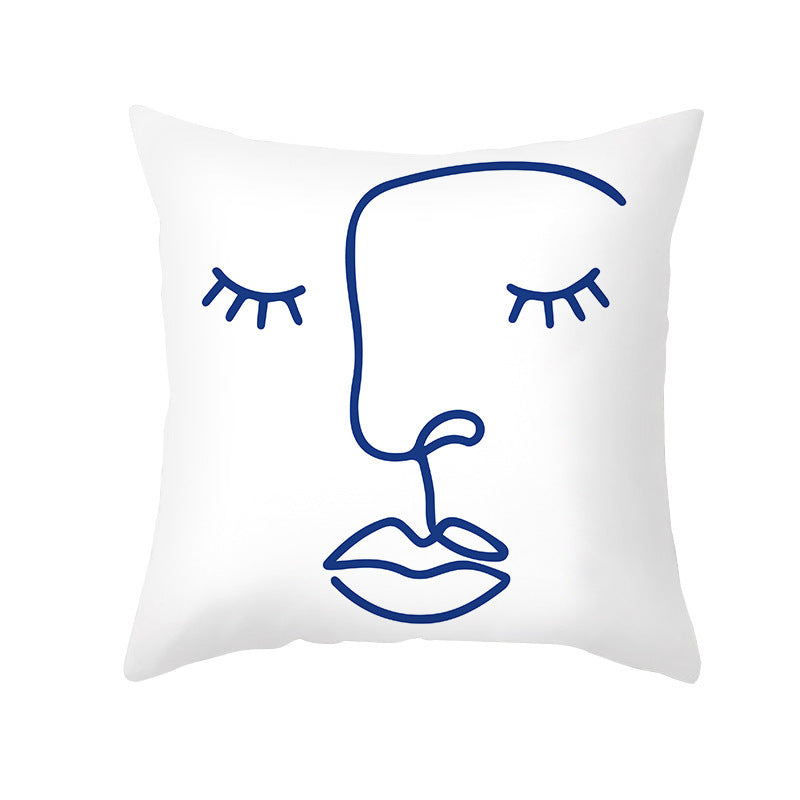 HKM-624595 Soft Nordic Geometric Abstract Plush Pillowcase for Couch - 45x45cm