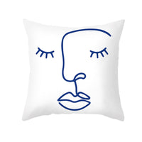 HKM-624595 Soft Nordic Geometric Abstract Plush Pillowcase for Couch - 45x45cm