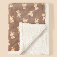 HKM-624851 Double-Layered Thick Flannel Stroller Blanket for Babies in Animal Patterns