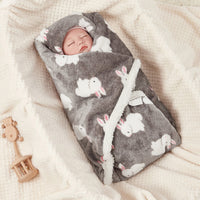 HKM-624851 Double-Layered Thick Flannel Stroller Blanket for Babies in Animal Patterns