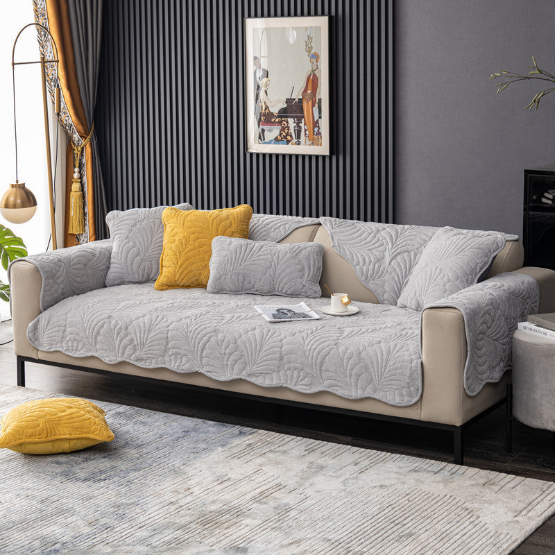 HKM-624915 All-Season Chenille Anti-Skid Sofa Towel Cover for Three-Seat Sofas in Various Colors and Sizes