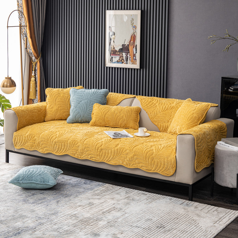 HKM-624915 All-Season Chenille Anti-Skid Sofa Towel Cover for Three-Seat Sofas in Various Colors and Sizes