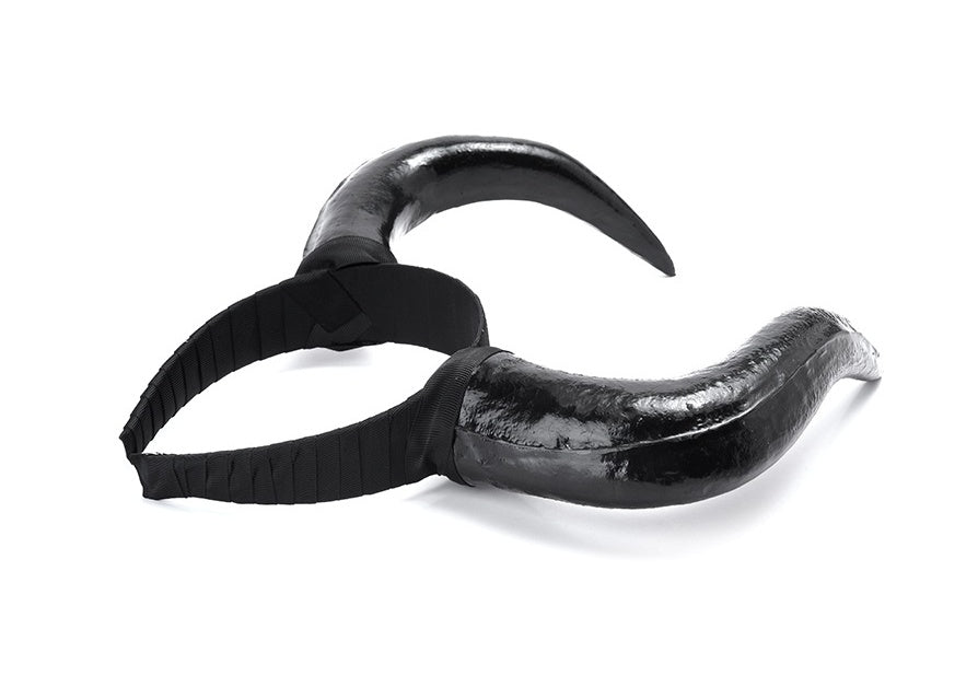 HKM-624979 Black Horn Headband for Halloween and Easter Costumes, Lightweight Polyethylene, 16.5cm High, 20cm Wide