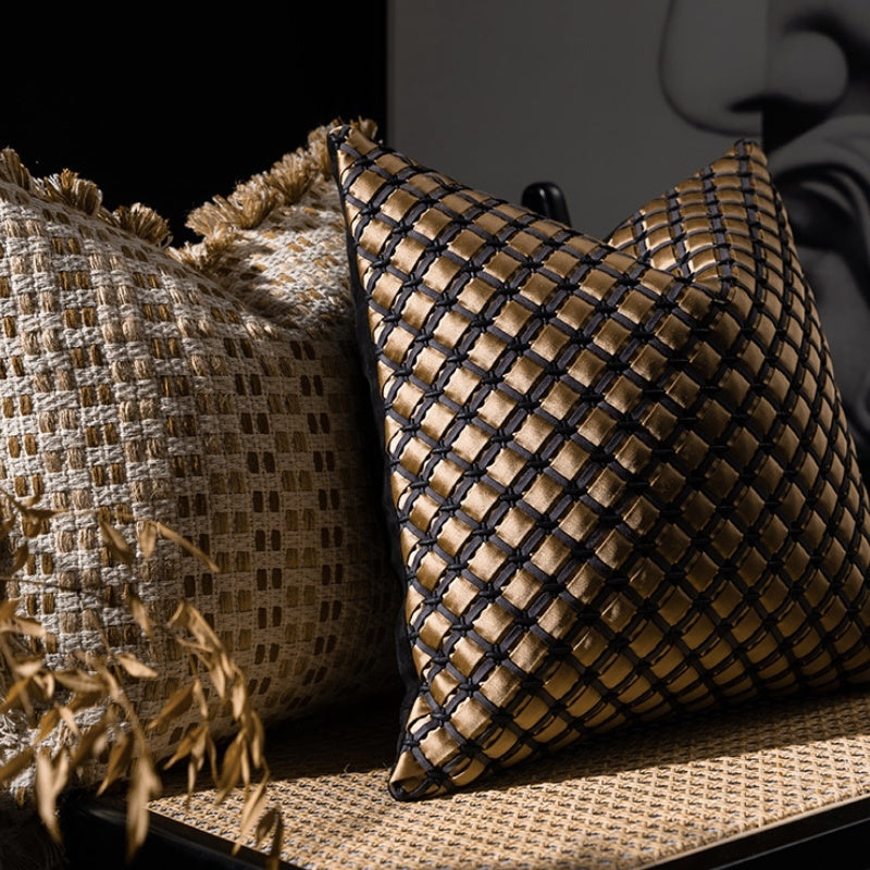HKM-624979 Vintage Square Woven Throw Pillow with Cushion Cover, 45x45 cm for Living Room Use