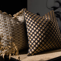 HKM-624979 Vintage Square Woven Throw Pillow with Cushion Cover, 45x45 cm for Living Room Use
