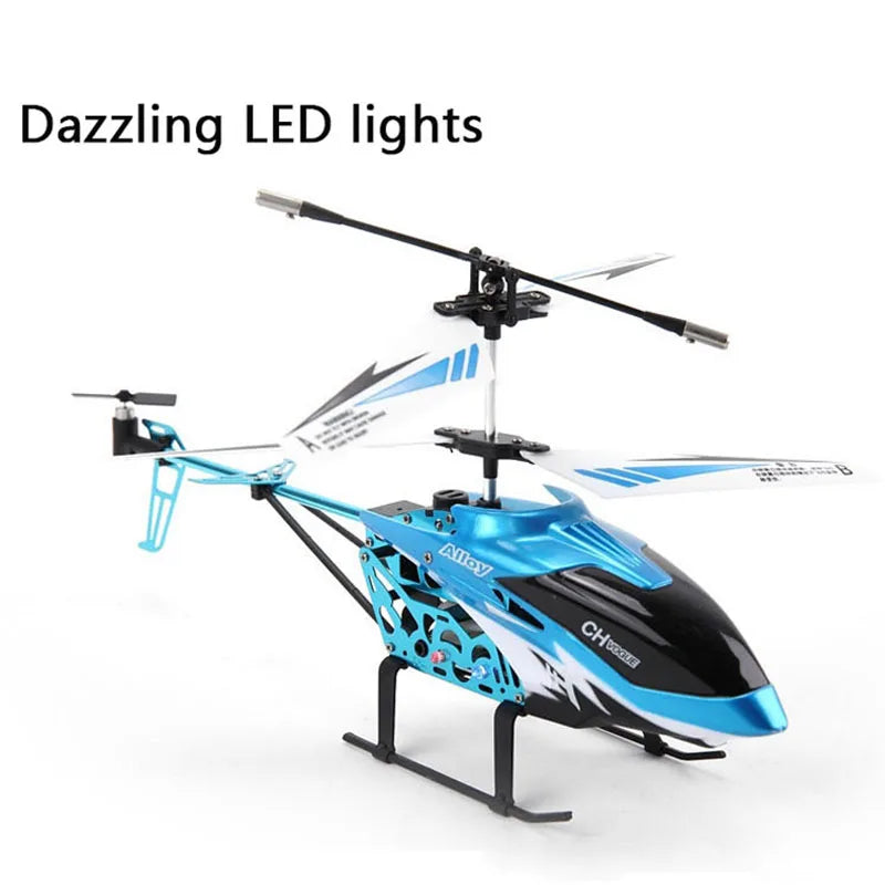 HKM-625107 2CH Alloy Remote Control Helicopter Toy for Indoor and Outdoor Use, Electric Powered, Beginner Friendly