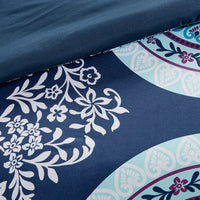 HKM-625171 Queen Size Boho Comforter Set with Bed Sheets, Large Medallion Print, Soft Microfiber, Includes Shams and Pillowcases