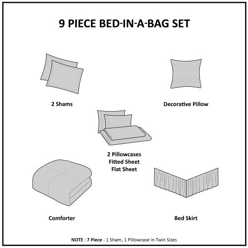 HKM-625171 Queen Size Boho Comforter Set with Bed Sheets, Large Medallion Print, Soft Microfiber, Includes Shams and Pillowcases
