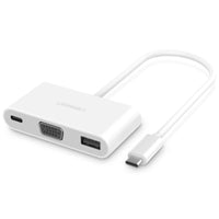 HKM-625235 Type-C to VGA USB Splitter Hub with 20V/3A Charging Support & 15cm Cable