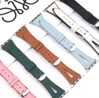 HKM-625363 22mm Silicone and Genuine Leather Watch Strap for Iwatch 1-6 SE - Multiple Colors Available