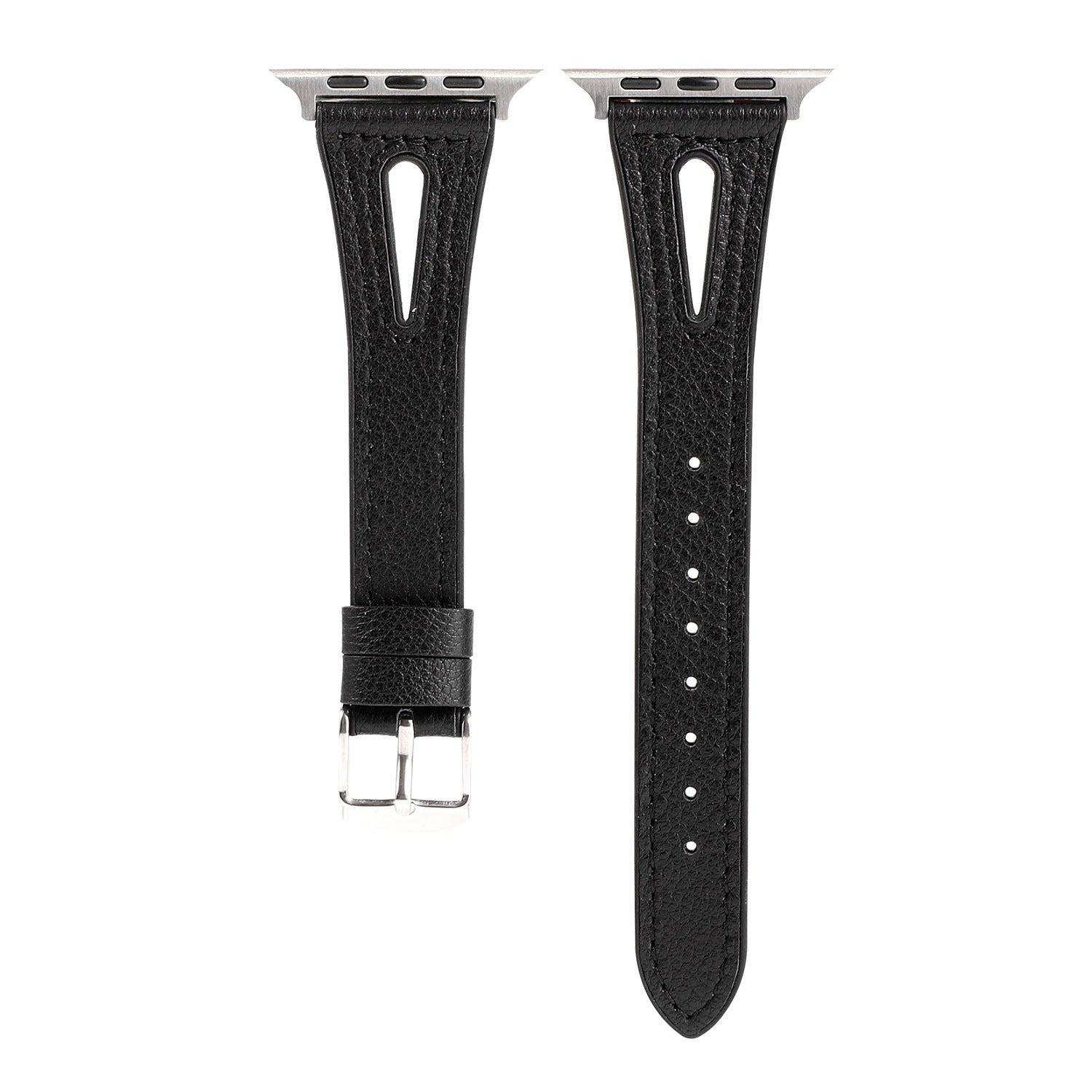 HKM-625363 22mm Silicone and Genuine Leather Watch Strap for Iwatch 1-6 SE - Multiple Colors Available