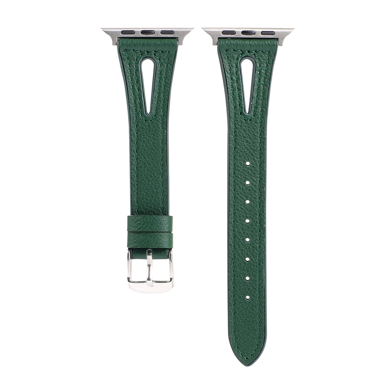 HKM-625363 22mm Silicone and Genuine Leather Watch Strap for Iwatch 1-6 SE - Multiple Colors Available