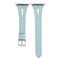 HKM-625363 22mm Silicone and Genuine Leather Watch Strap for Iwatch 1-6 SE - Multiple Colors Available