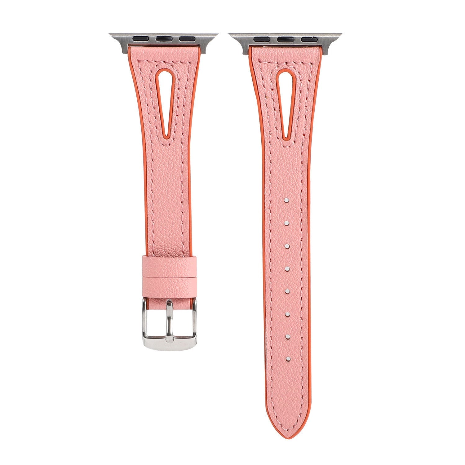 HKM-625363 22mm Silicone and Genuine Leather Watch Strap for Iwatch 1-6 SE - Multiple Colors Available