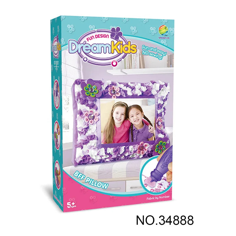 HKM-625427 DIY Creative Plush Pillow Making Kit for Kids Ages 2-13, Soft Stuffed Animal Craft Toy