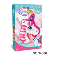 HKM-625427 DIY Creative Plush Pillow Making Kit for Kids Ages 2-13, Soft Stuffed Animal Craft Toy