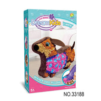 HKM-625427 DIY Creative Plush Pillow Making Kit for Kids Ages 2-13, Soft Stuffed Animal Craft Toy