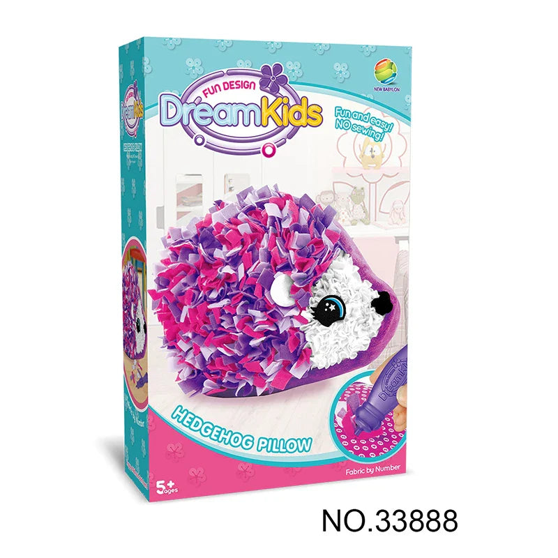 HKM-625427 DIY Creative Plush Pillow Making Kit for Kids Ages 2-13, Soft Stuffed Animal Craft Toy