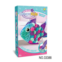 HKM-625427 DIY Creative Plush Pillow Making Kit for Kids Ages 2-13, Soft Stuffed Animal Craft Toy