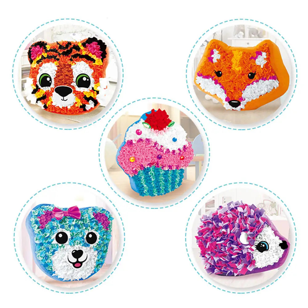HKM-625427 DIY Creative Plush Pillow Making Kit for Kids Ages 2-13, Soft Stuffed Animal Craft Toy