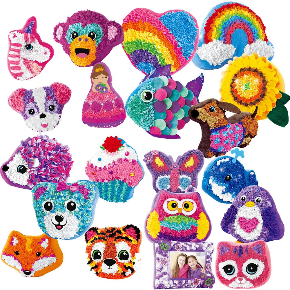 HKM-625427 DIY Creative Plush Pillow Making Kit for Kids Ages 2-13, Soft Stuffed Animal Craft Toy