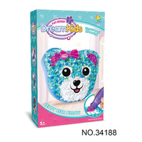 HKM-625427 DIY Creative Plush Pillow Making Kit for Kids Ages 2-13, Soft Stuffed Animal Craft Toy