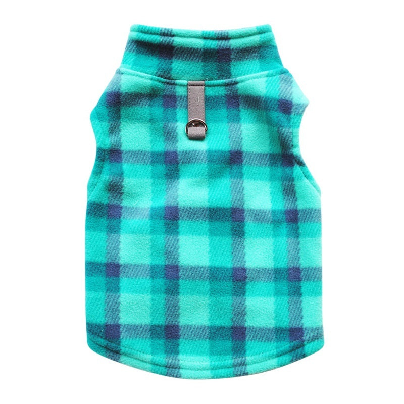 HKM-625427 Plaid Fleece Sweater for Pets - Stylish and Comfortable Attire