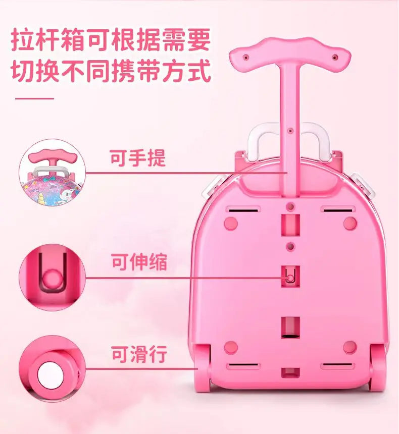 HKM-625491 Princess Makeup Table Play Set for Kids Age 3-6, Pink Simulation Dressing Table Toy