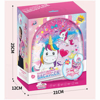 HKM-625491 Princess Makeup Table Play Set for Kids Age 3-6, Pink Simulation Dressing Table Toy