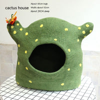 HKM-625491 Wool Felt Cat House with Various Fun Designs for Cozy Pet Comfort