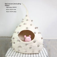 HKM-625491 Wool Felt Cat House with Various Fun Designs for Cozy Pet Comfort