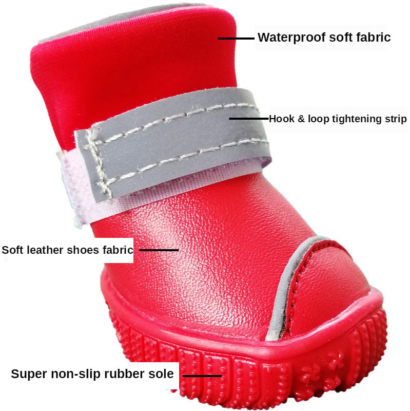 HKM-625555 Waterproof Rain Boots for Small Dogs - Non-Slip, Cute Design, Available in Multiple Sizes