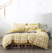 HKM-625683 Cotton Bed Linen Quilt Cover Set - 3-Piece Dormitory Bedding with Geometric Patterns for 1.2m to 2.0m Beds